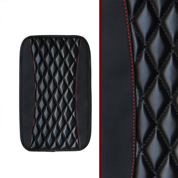 Quilted Car Console Pad Cover Black - Picture 6 of 6